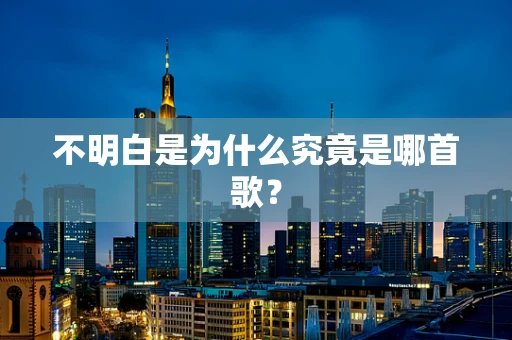 不明白是为什么究竟是哪首歌？