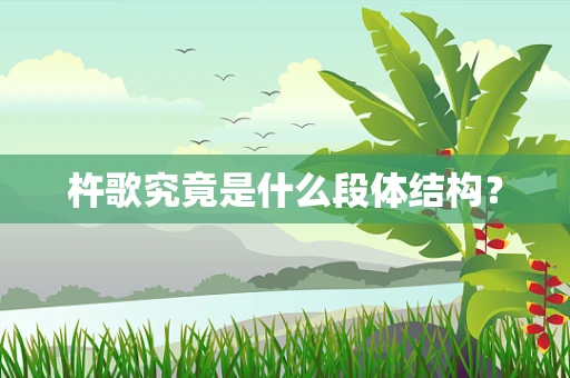 杵歌究竟是什么段体结构？