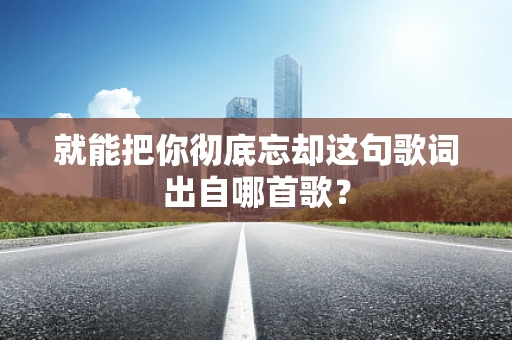 就能把你彻底忘却这句歌词出自哪首歌？