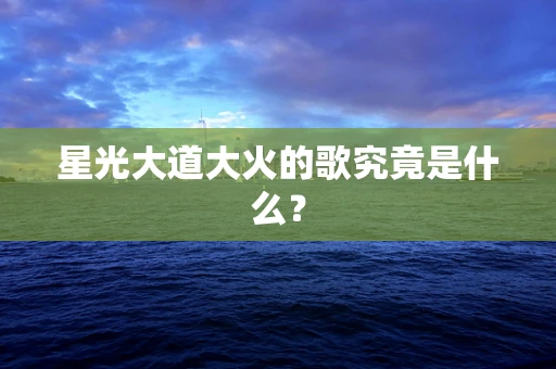 星光大道大火的歌究竟是什么？