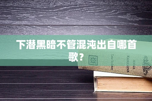 下潜黑暗不管混沌出自哪首歌？