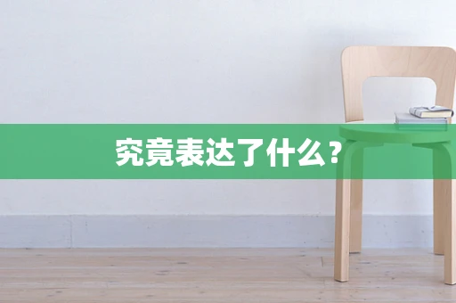 究竟表达了什么？