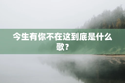 今生有你不在这到底是什么歌？