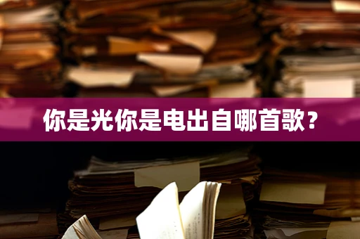 你是光你是电出自哪首歌？