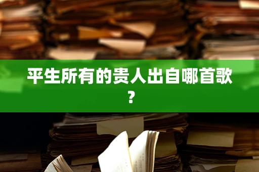 平生所有的贵人出自哪首歌？