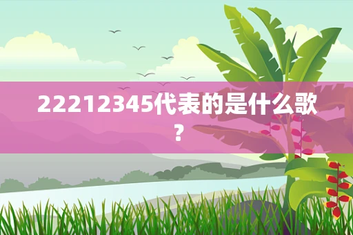 22212345代表的是什么歌？