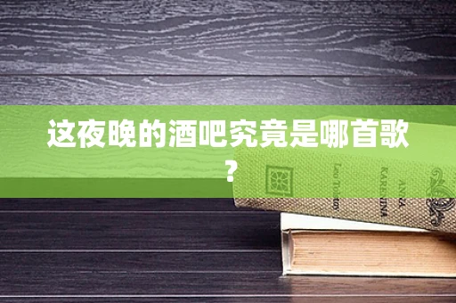 这夜晚的酒吧究竟是哪首歌？