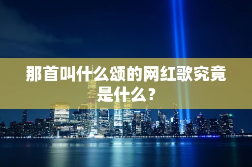 那首叫什么颂的网红歌究竟是什么？