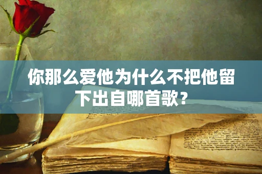 你那么爱他为什么不把他留下出自哪首歌？