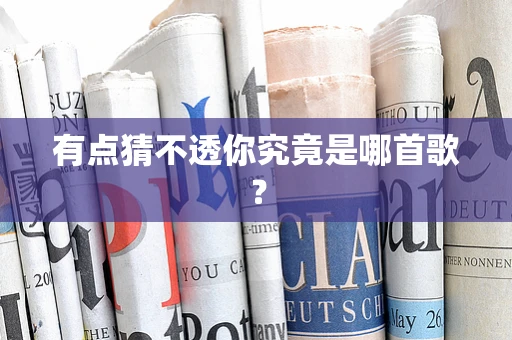 有点猜不透你究竟是哪首歌？