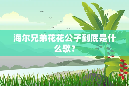 海尔兄弟花花公子到底是什么歌？