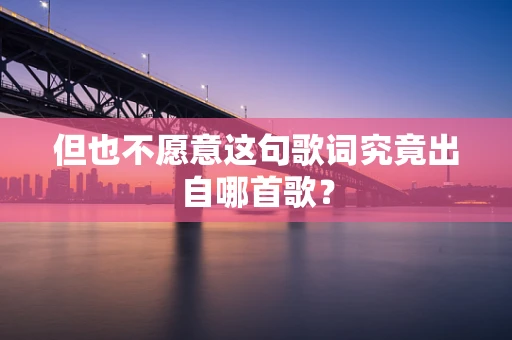 但也不愿意这句歌词究竟出自哪首歌？