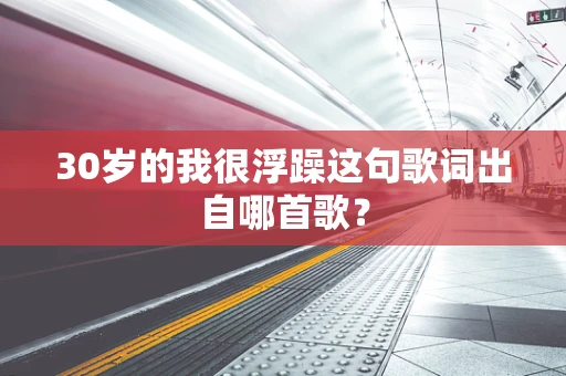 30岁的我很浮躁这句歌词出自哪首歌？