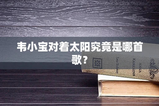韦小宝对着太阳究竟是哪首歌？
