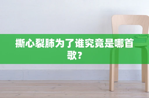 撕心裂肺为了谁究竟是哪首歌？