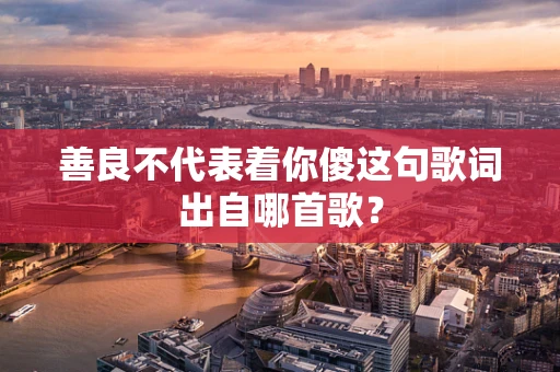 善良不代表着你傻这句歌词出自哪首歌？