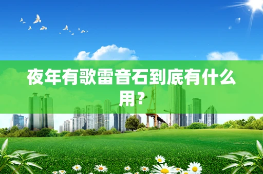 夜年有歌雷音石到底有什么用？
