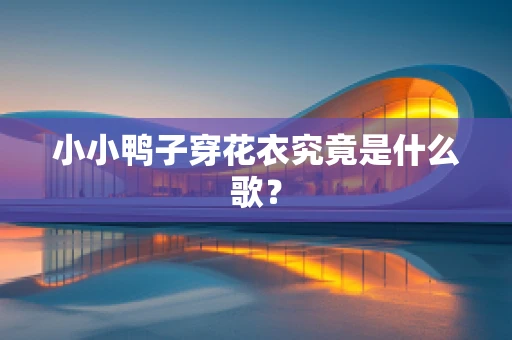 小小鸭子穿花衣究竟是什么歌？