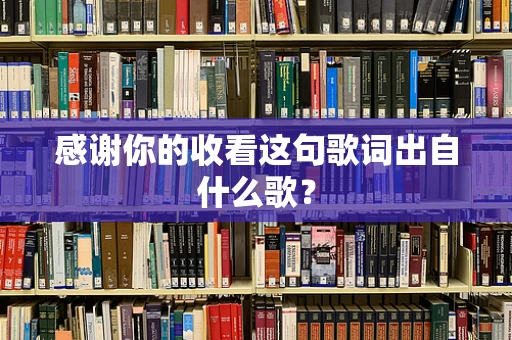 感谢你的收看这句歌词出自什么歌？