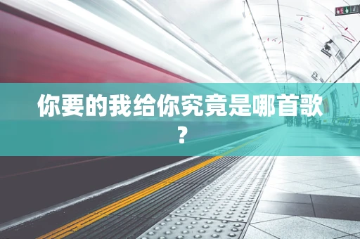 你要的我给你究竟是哪首歌？