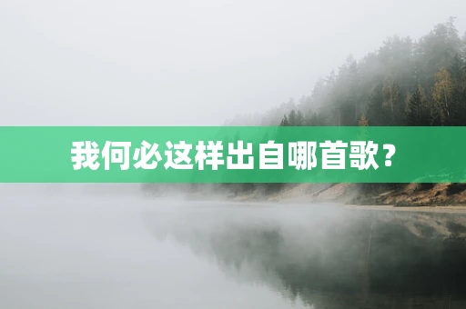 我何必这样出自哪首歌？
