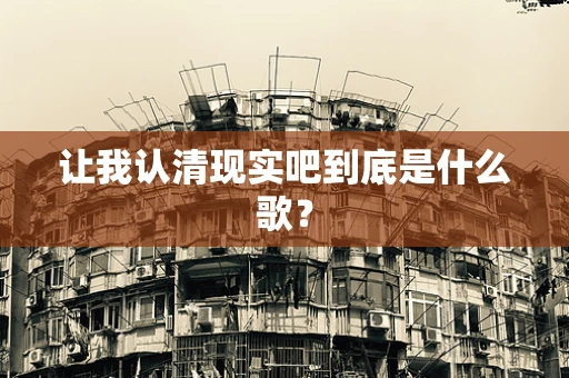 让我认清现实吧到底是什么歌？