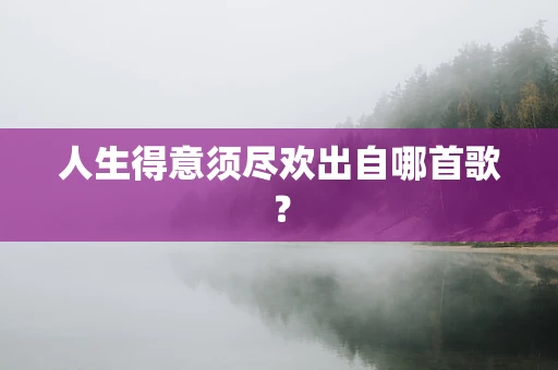 人生得意须尽欢出自哪首歌？