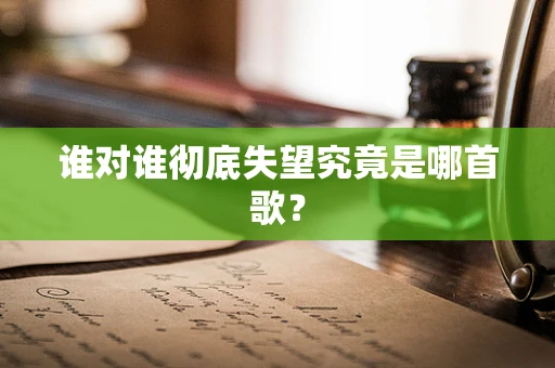 谁对谁彻底失望究竟是哪首歌？