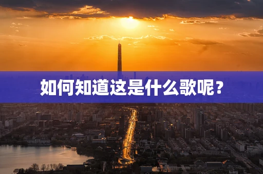 如何知道这是什么歌呢？