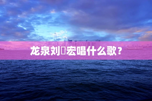 龙泉刘畊宏唱什么歌？