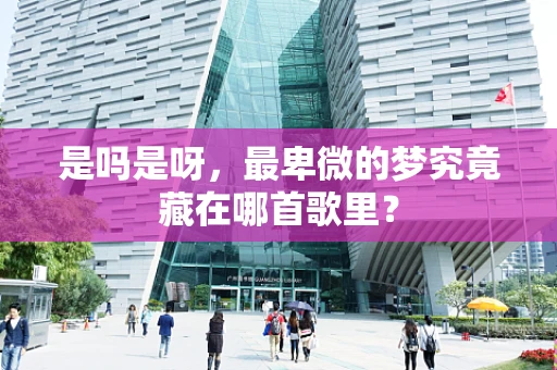 是吗是呀，最卑微的梦究竟藏在哪首歌里？