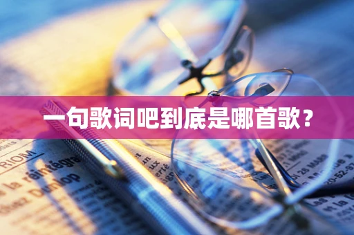 一句歌词吧到底是哪首歌？