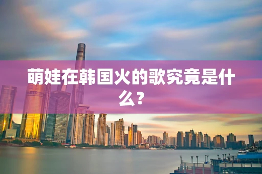 萌娃在韩国火的歌究竟是什么？
