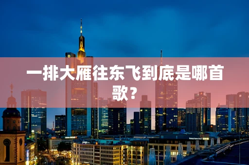 一排大雁往东飞到底是哪首歌？
