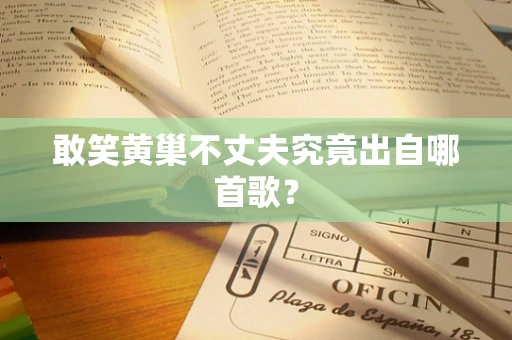 敢笑黄巢不丈夫究竟出自哪首歌？