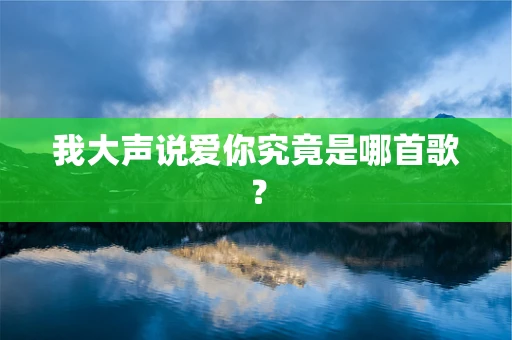 我大声说爱你究竟是哪首歌？