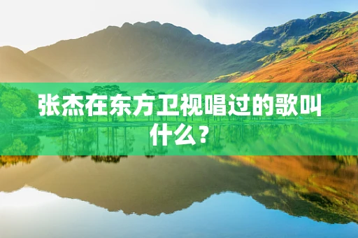 张杰在东方卫视唱过的歌叫什么？