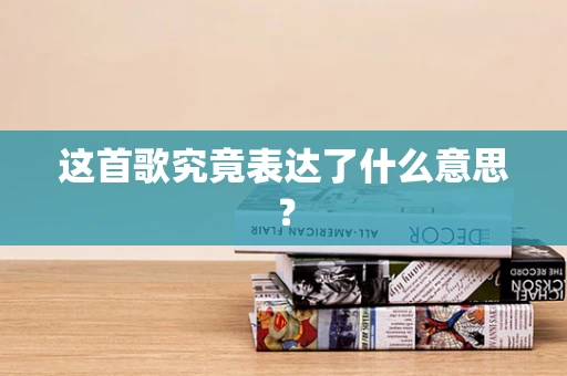 这首歌究竟表达了什么意思？