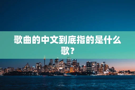 歌曲的中文到底指的是什么歌？
