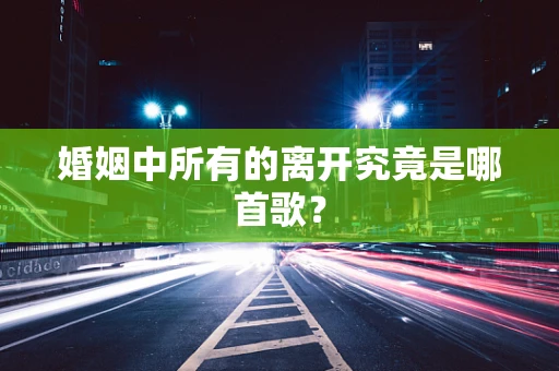 婚姻中所有的离开究竟是哪首歌？