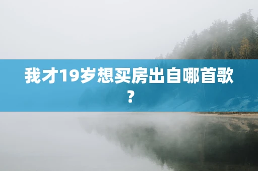 我才19岁想买房出自哪首歌？