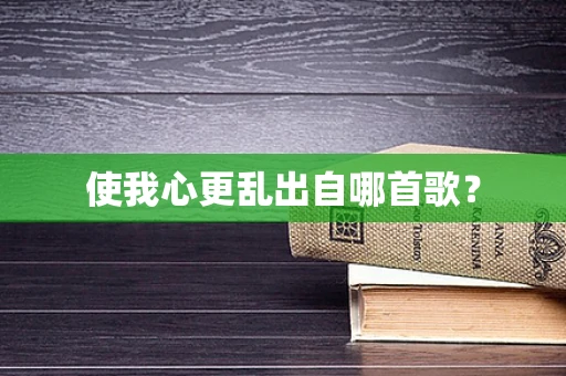 使我心更乱出自哪首歌？